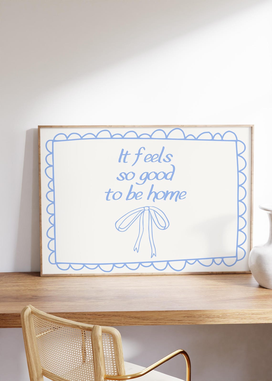 It Feels So Good To Be Home Print Above Bed Decor Affirmation Prints Living Room Wall Art Horizontal Dorm Room Art - Image 3