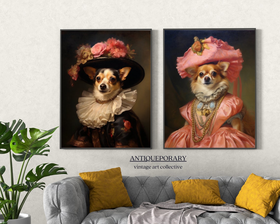 Victorian Animal Portrait Dressed Animal Print Lady Dog Poster Renaissance Animal Portraits Vintage Inspired Art Pet Portrait Gift - Image 4