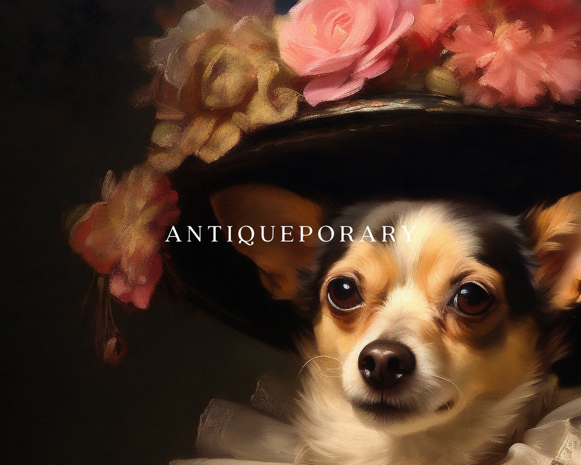 Victorian Animal Portrait Dressed Animal Print Lady Dog Poster Renaissance Animal Portraits Vintage Inspired Art Pet Portrait Gift - Image 3