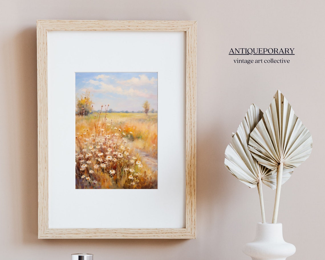 Sunlit Meadow of Wild Daisies Golden Summer Field Art Poster - Image 4