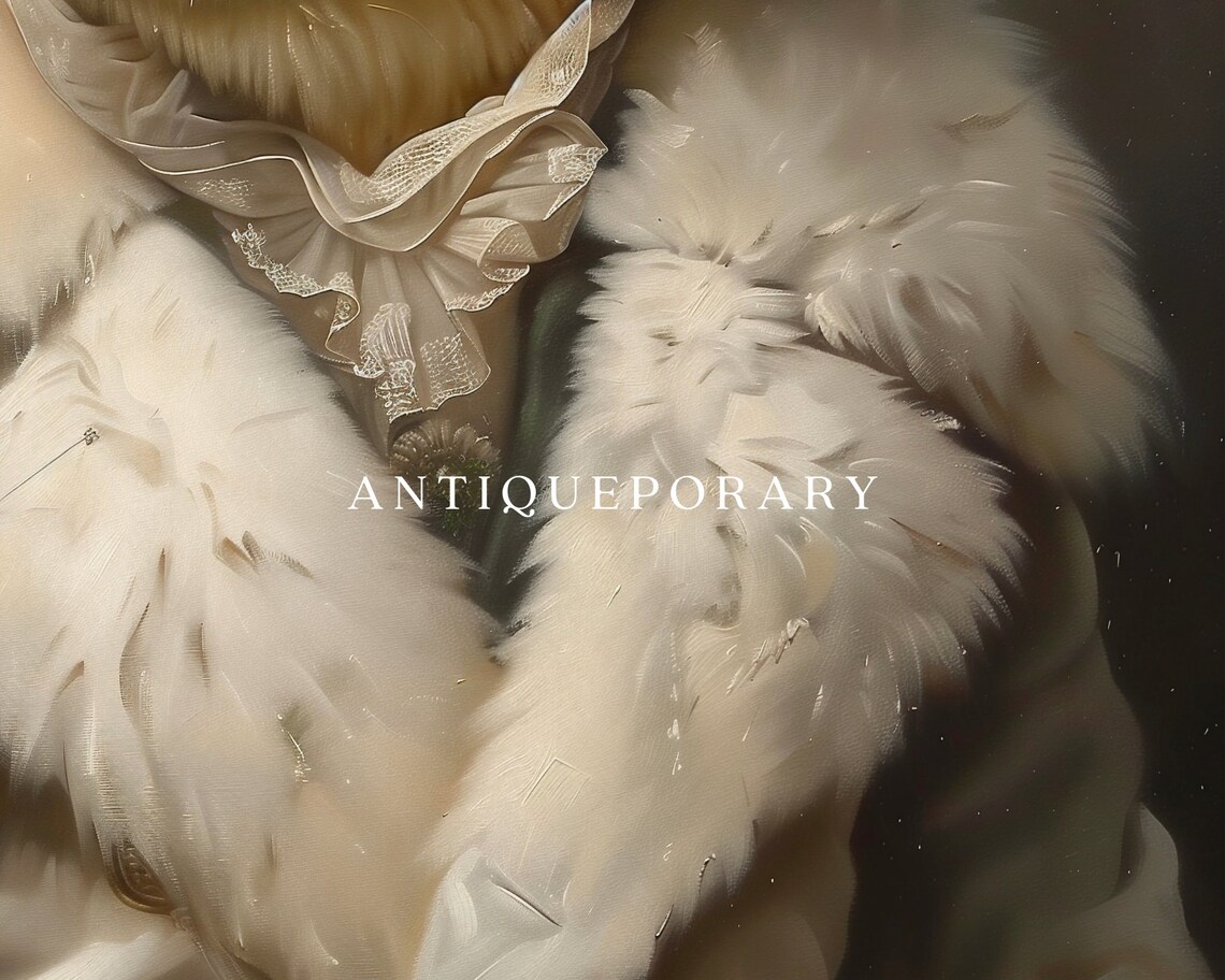 Polar Bear Gentleman in White Fur Coat Vintage Animal Portrait Poster - Image 2