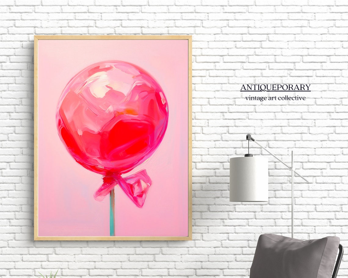 Giant Pink Lollipop Pop Art Candy Still Life Modern Wall Poster - Image 5