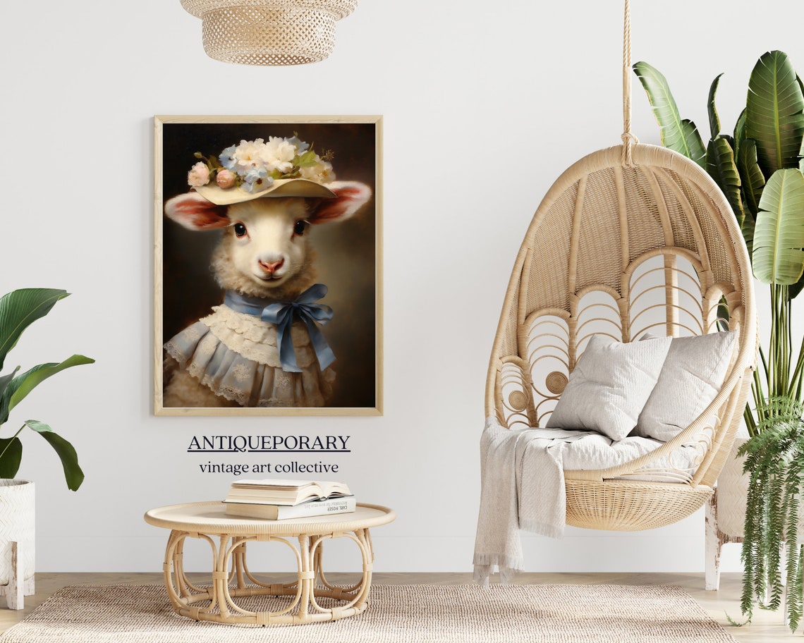 Victorian Animal Portrait Royal Baby Sheep Vintage Print Dressed Animal Print Cute Farm Animal Renaissance Animal Art Animal Lover Gift - Image 5