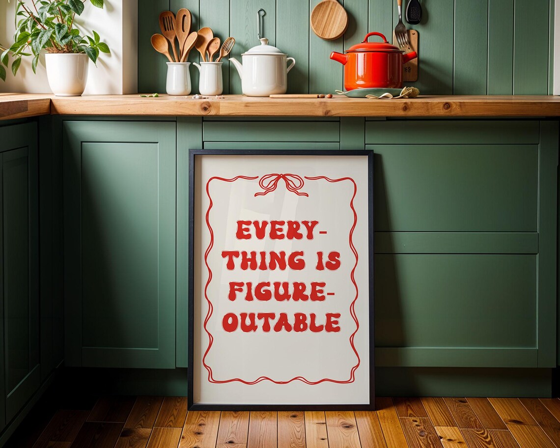 Inspirational Quote Print Everything Is Figureoutable Motivational Office Decor