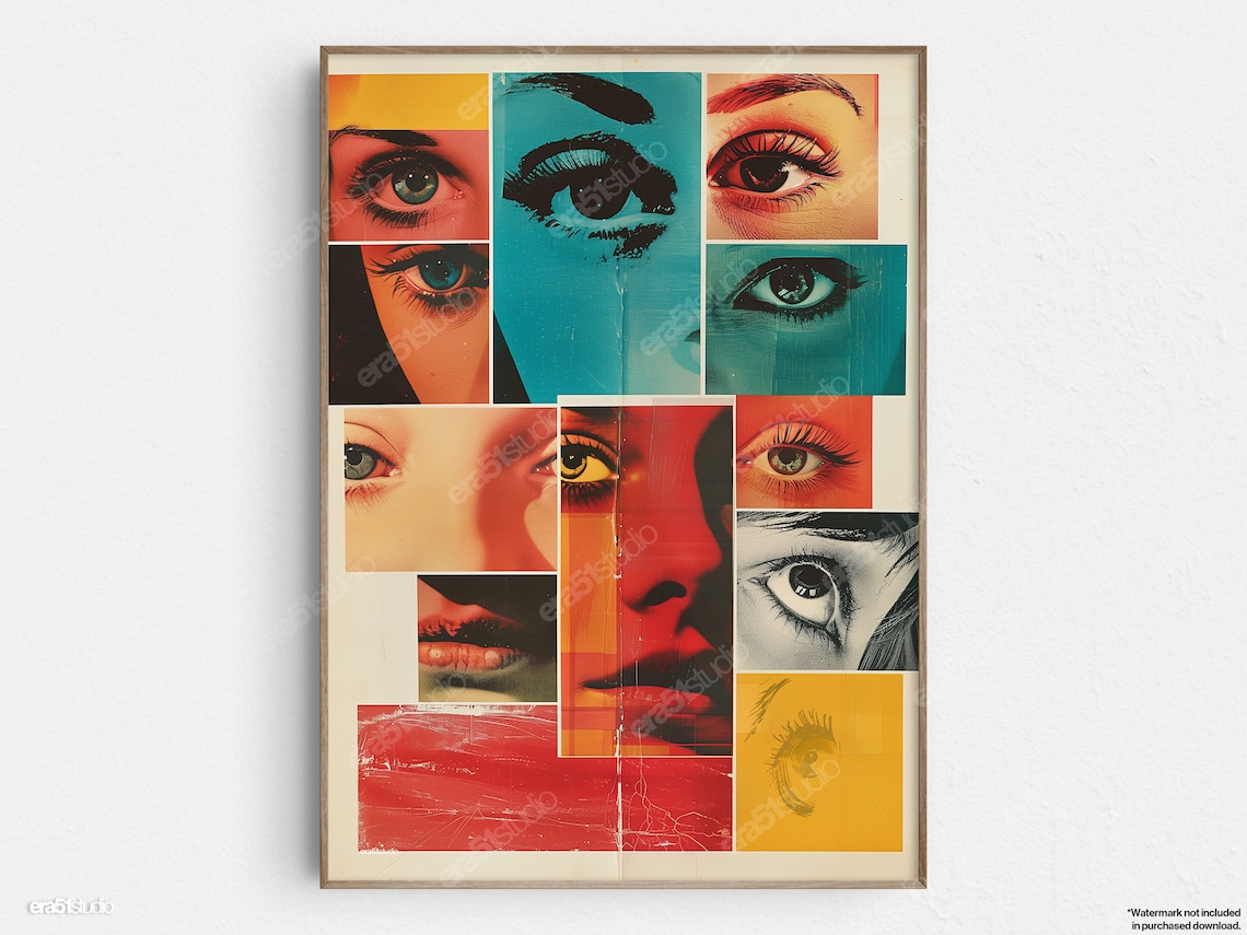 Mosaic Of Gazes Mid-Century Modern Wall Art Print