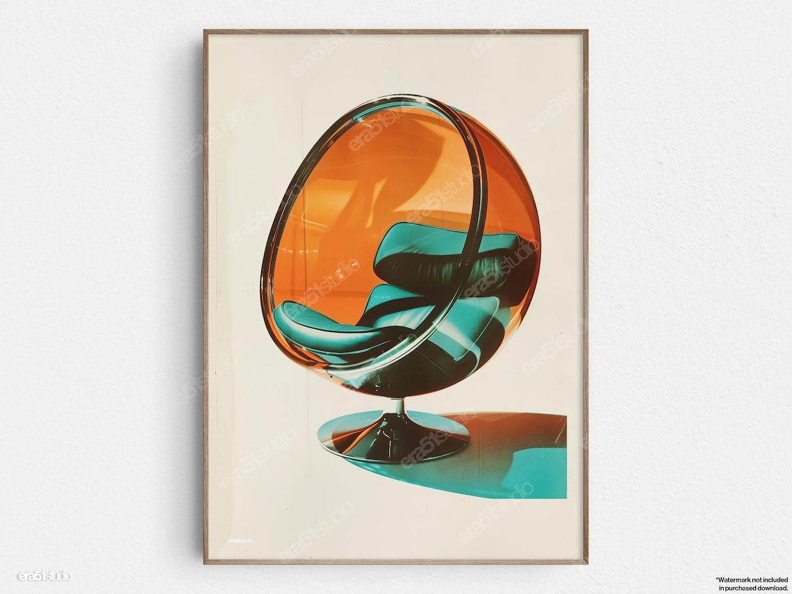 Space Age Bubble Chair Mid-Century Modern Art Print