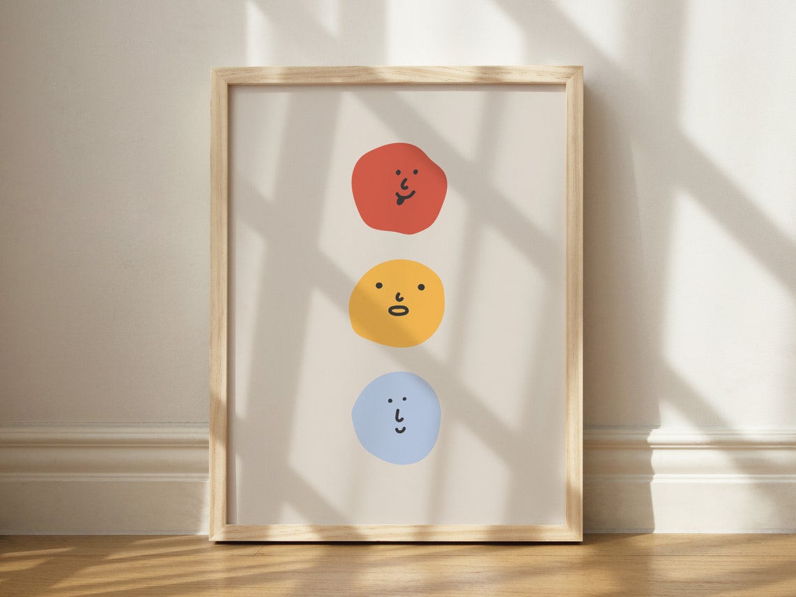 Trendy Smiley Face Print, Retro Dorm Decor