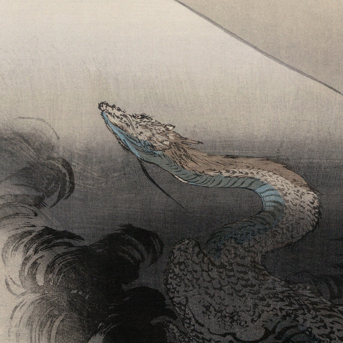 Ogata Gekko Ryu Shoten Mount Fuji Dragon Japanese Woodblock Poster - Image 2
