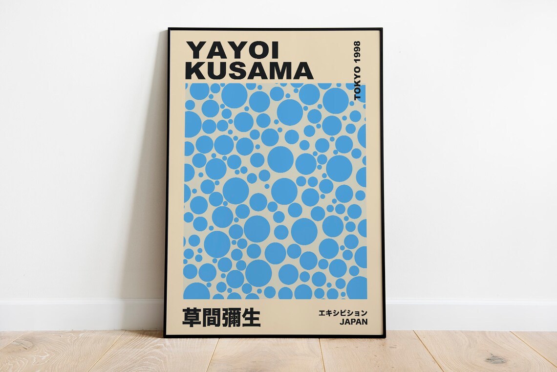 Yayoi Kusama Blue Dots Tokyo 1998 Japanese Exhibition Art Poster - Image 4