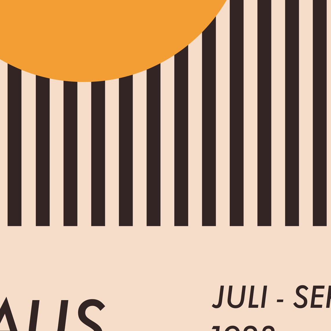 Bauhaus Juli Sept 1923 Orange Circle Striped Minimalist Art Poster - Image 3