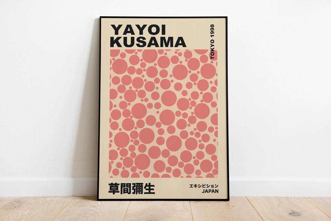 Yayoi Kusama Pink Dots Tokyo 1998 Japanese Exhibition Art Poster - Image 3