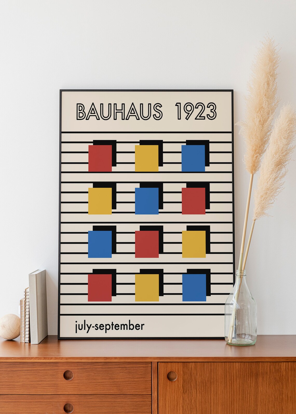 Bauhaus 1923 Line Pattern Primary Squares Minimalist Art Poster - Image 4