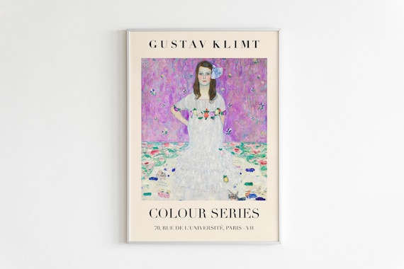 Gustav Klimt Colour Series Young Woman White Dress Exhibition Poster