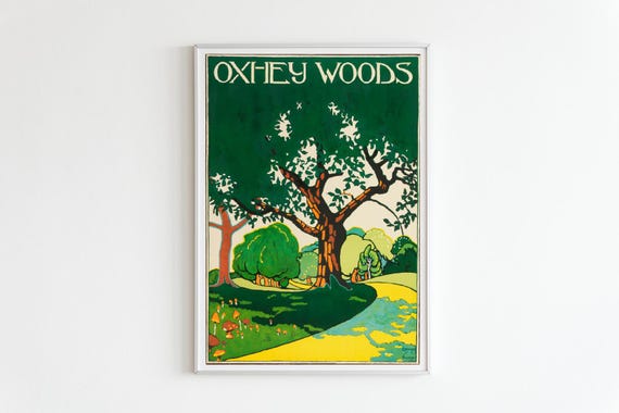 Oxhey Woods Vintage Art Print Retro Forest Poster Woodland Nature Wall Art For Cottagecore Or Fairycore Home Decor