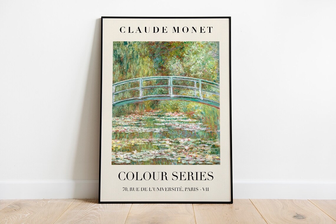 Claude Monet Colour Series Japanese Bridge Giverny Garden Exhibition Poster - Image 2