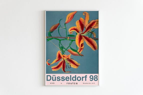 Dsseldorf 98 Exhibition Poster Modern Minimalist Contemporary Art High Quality Print Minimalistic Exhibition Print