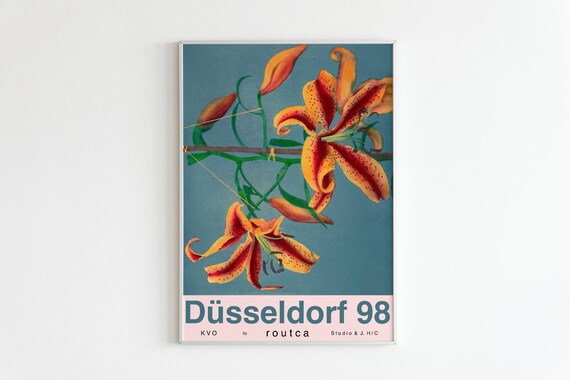 Düsseldorf 98 Vintage Tiger Lily Botanical Flower Art Poster
