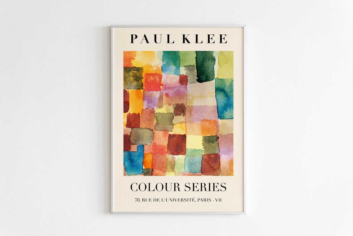Paul Klee Colour Series Watercolor Grid Blocks Abstract Poster