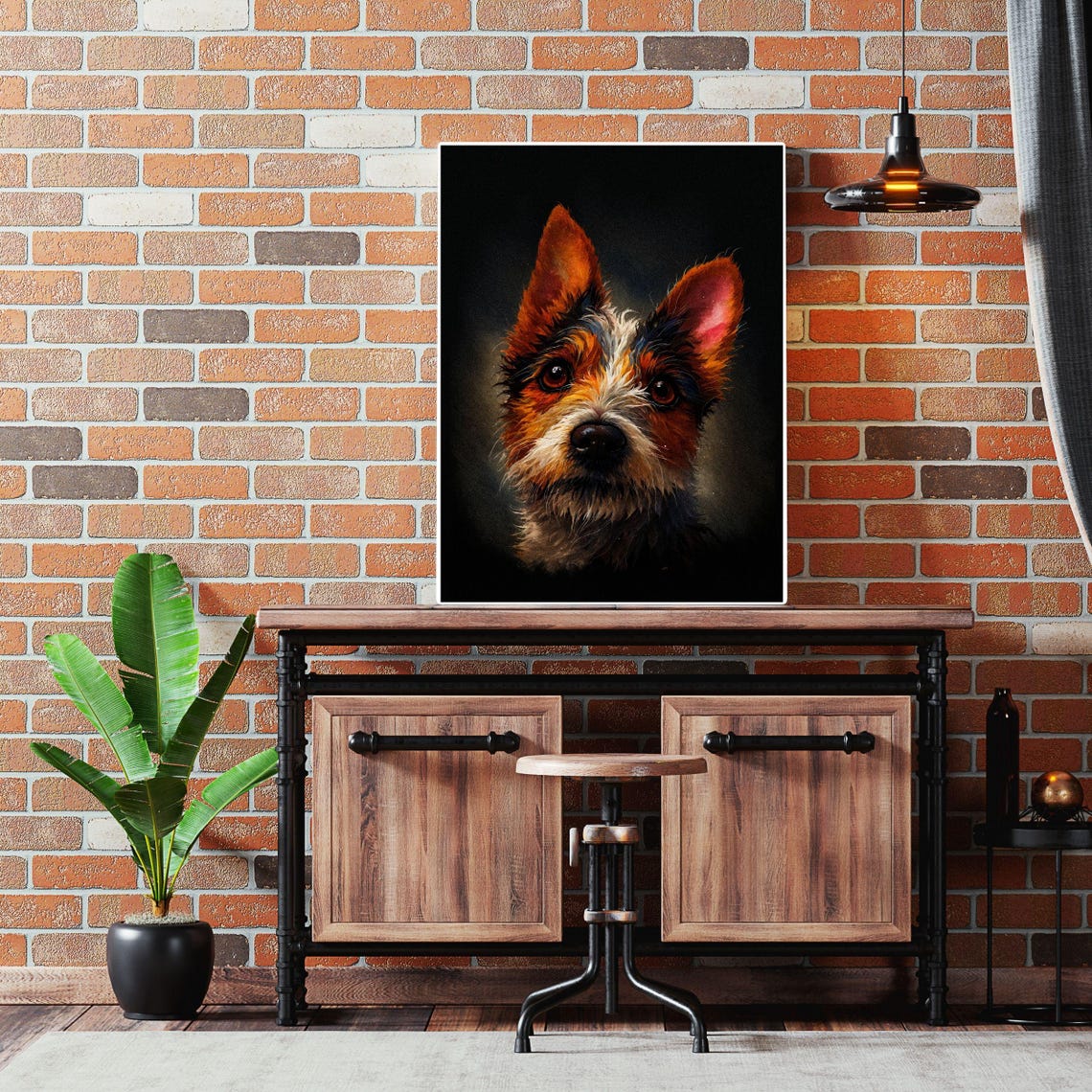 Jack Russell Terrier Close Up Black Background Dog Portrait Poster - Image 3