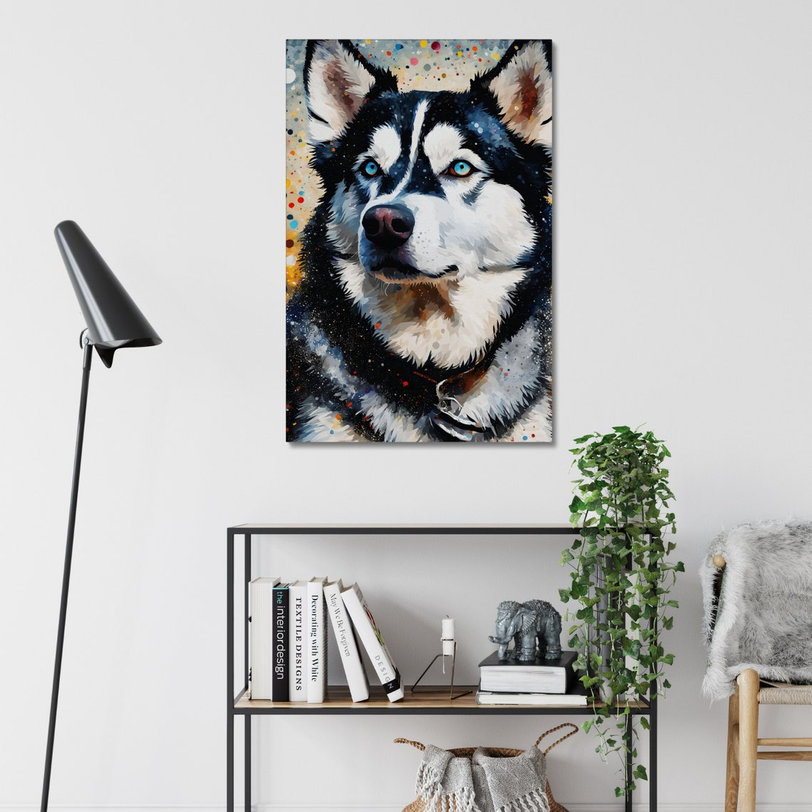 Siberian Husky Art Print Colorful Husky Portrait Husky Dog Wall Art Colorful Husky Picture Husky Home Decor Dog Art Print Blue Eye Dog - Image 2