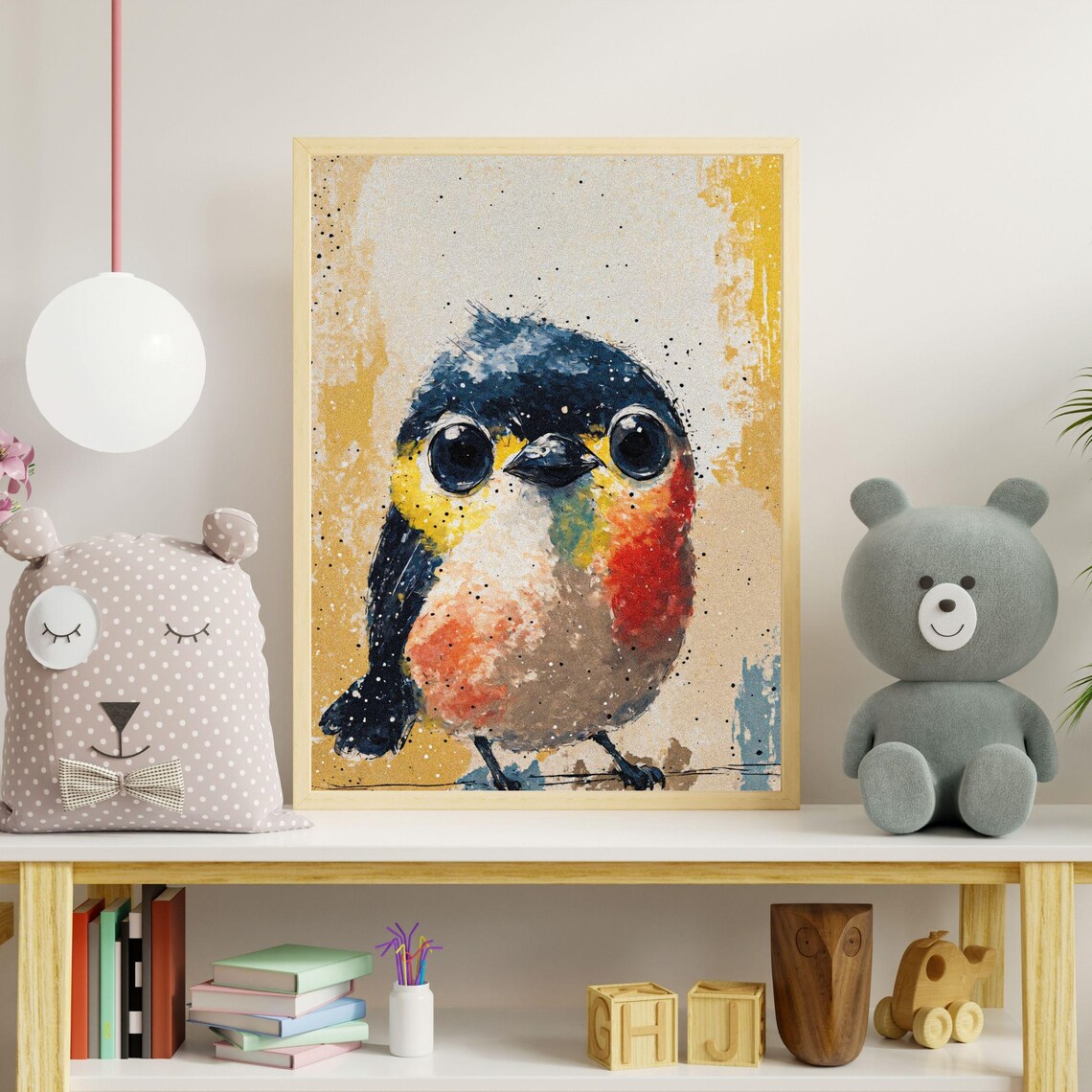 Bulbul Bird Art Print, Stylized Songbird Nursery Decor - Image 4