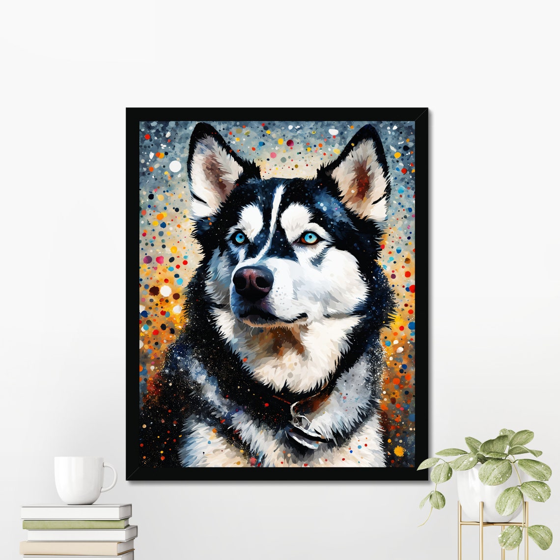Siberian Husky Art Print Colorful Husky Portrait Husky Dog Wall Art Colorful Husky Picture Husky Home Decor Dog Art Print Blue Eye Dog - Image 4