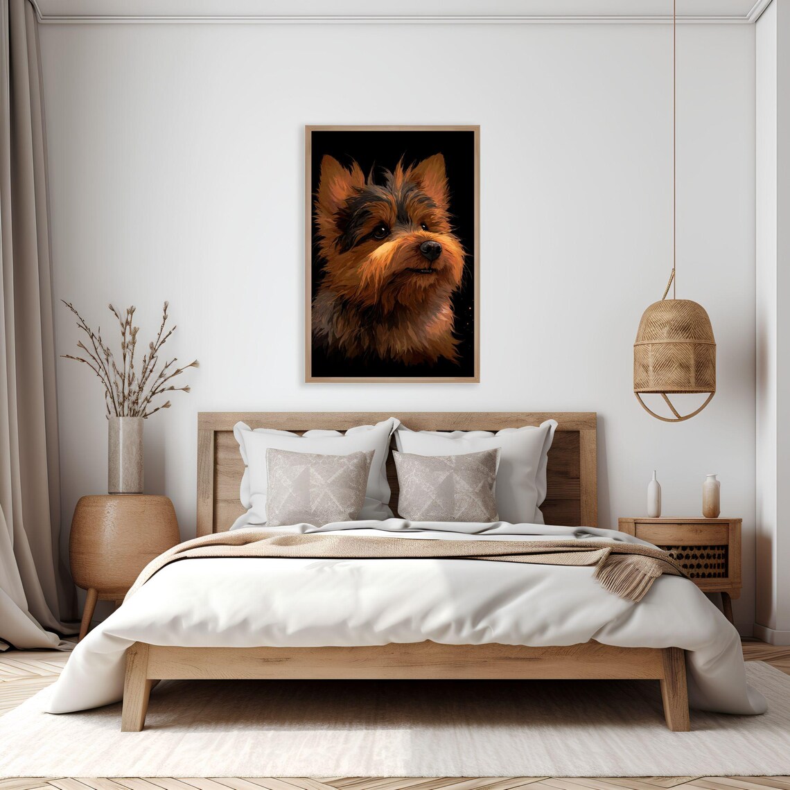 Australian Terrier Portrait Small Loyal Dog Painting Wall Art - Image 3