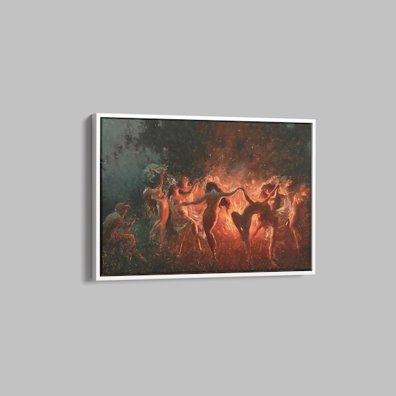 Pan and the Nymphs Joseph Tomanek 1889 Fire Dance Art Poster