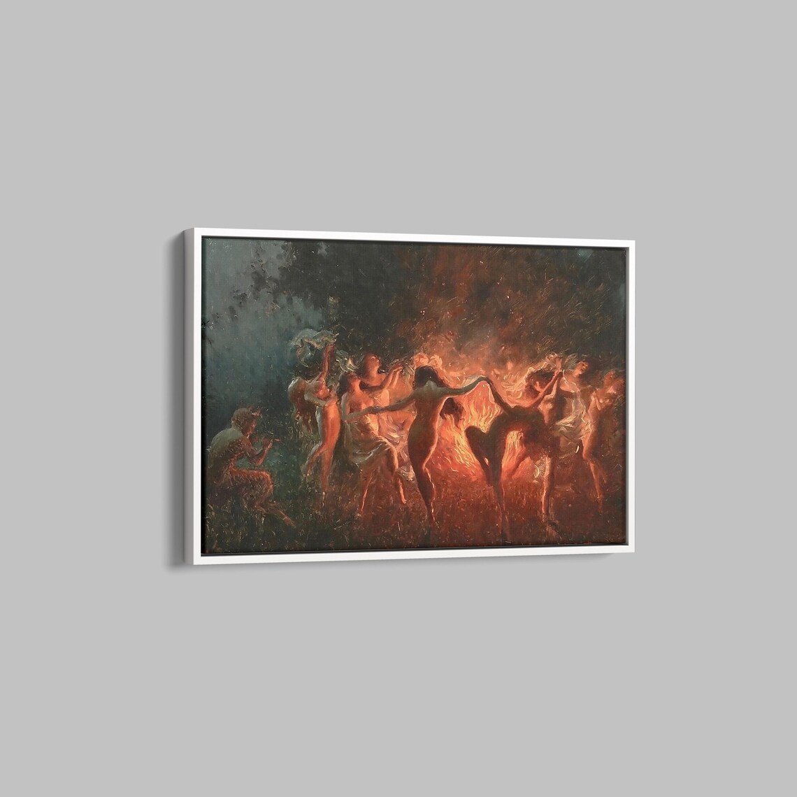 Pan and the Nymphs Joseph Tomanek 1889 Fire Dance Art Poster