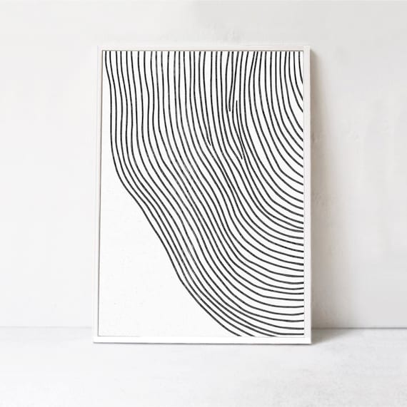 Modern Abstract Line Art, Poster Print