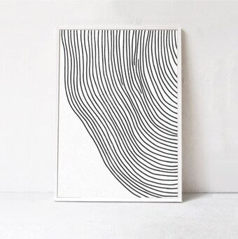 Modern Abstract Line Art, Poster Print