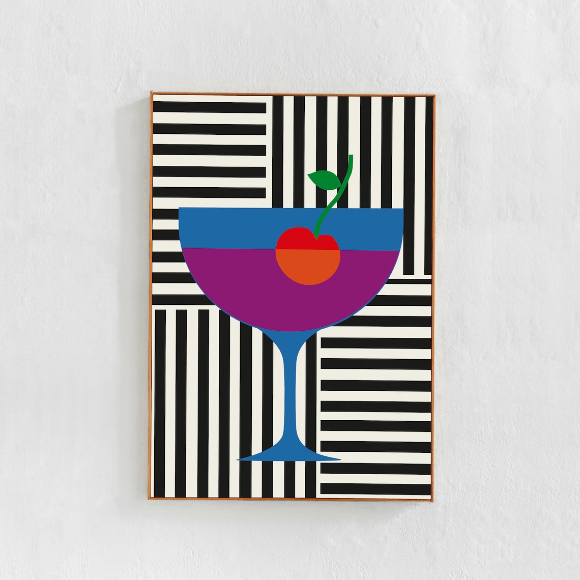 Manhattan Cocktail Poster, Kitchen Bar Cart Art Print