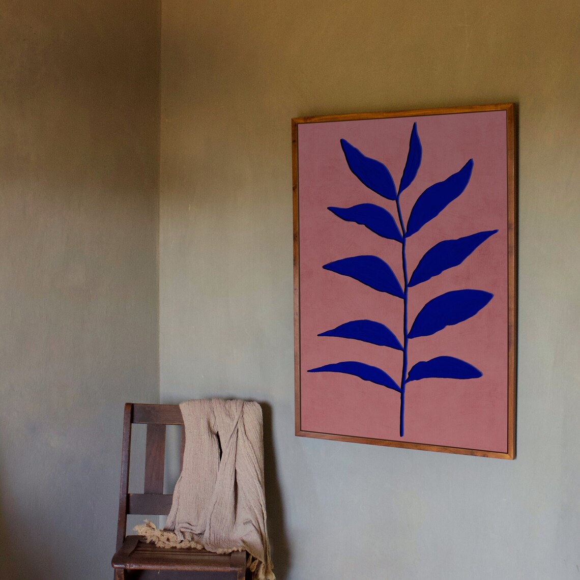 Abstract Botanical Poster Print, Scandi Modern Decor