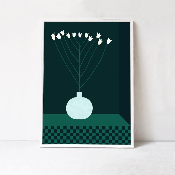 Flower Illustration Art Print for Kids' Playroom