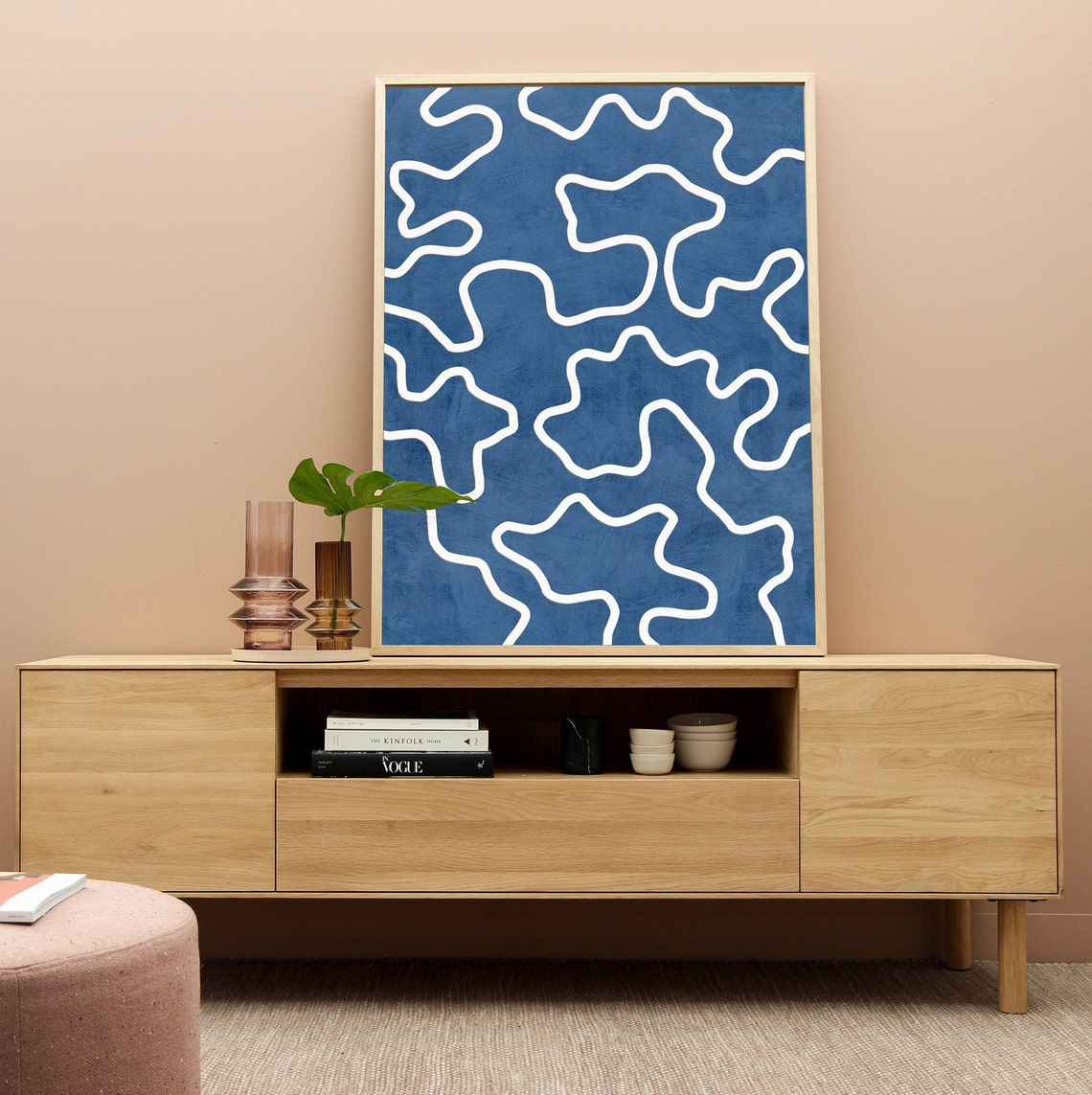 Squiggle Lines Abstract Art Print, Modern Scandi Boho - Image 3
