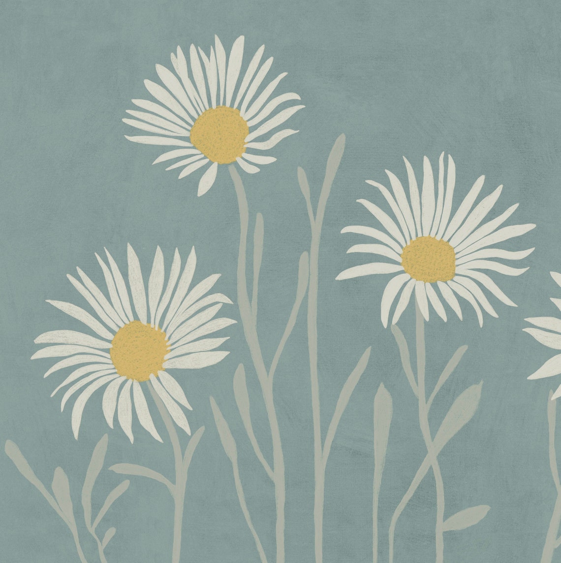 Daisies Pastel Scandi Eclectic Floral Poster - Image 2