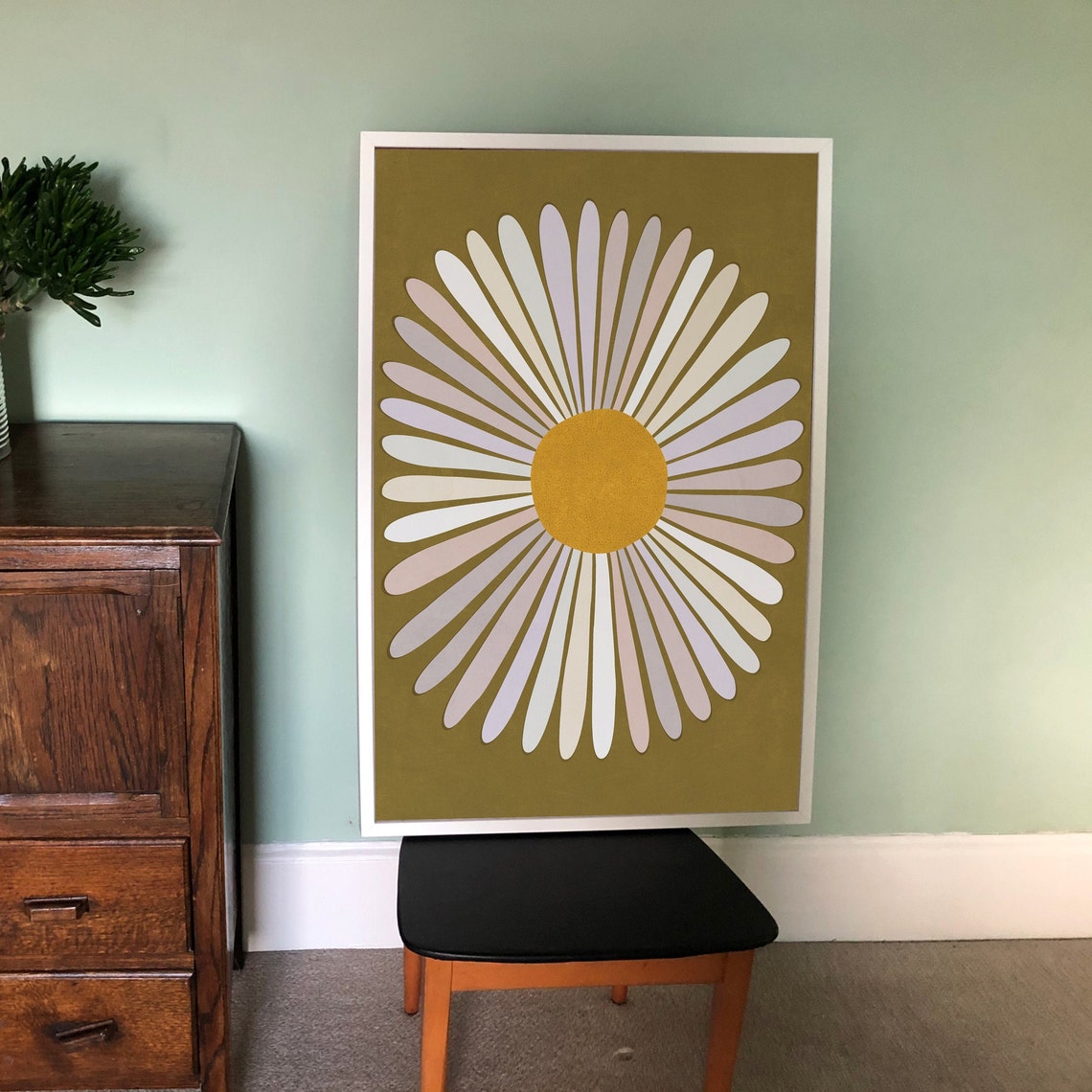 Daisy Flower Floral Art, Scandi Boho Art Print - Image 2