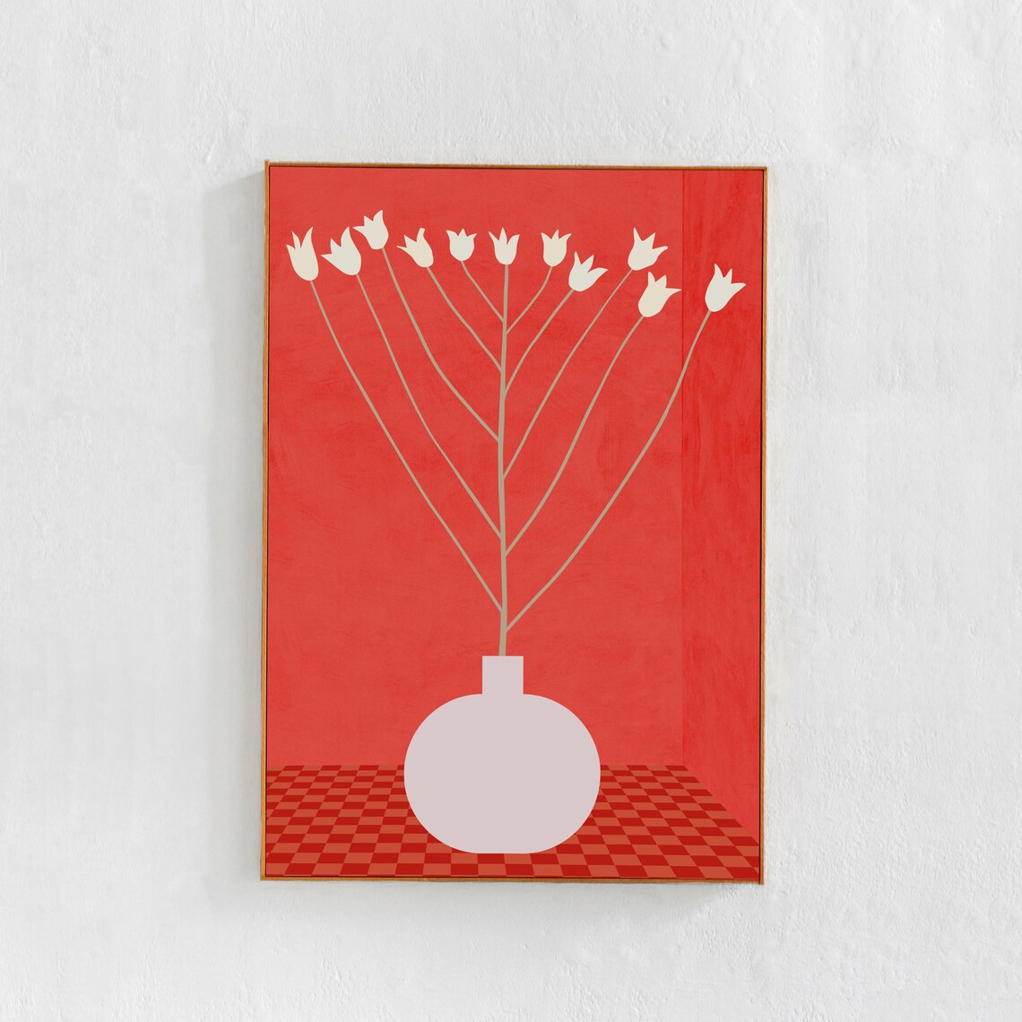 Flower In A Vase, Scandi Modern Boho Poster Print