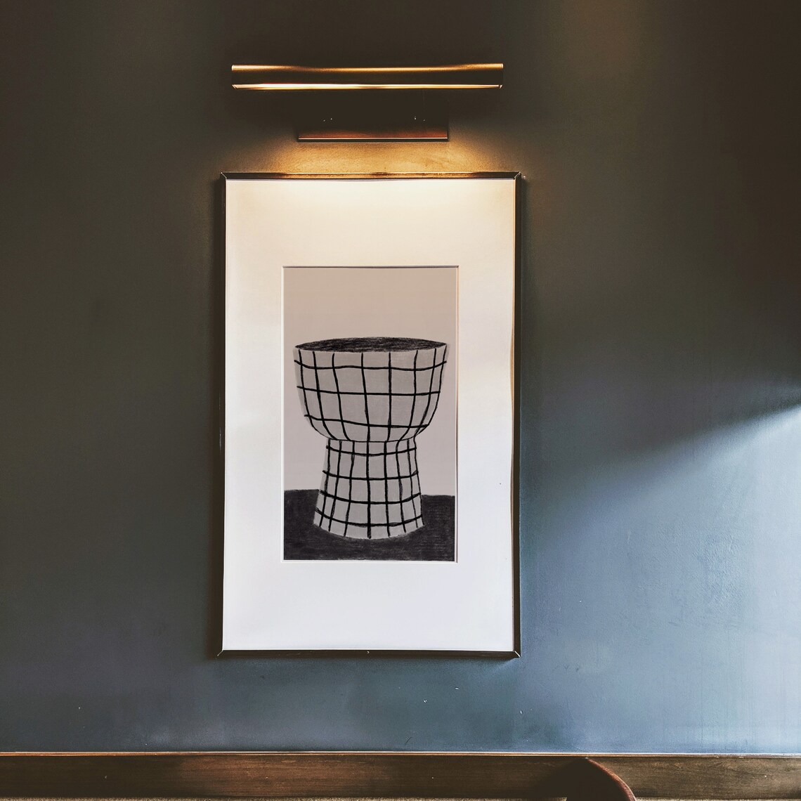 Scandi Modern Checkered Vase Illustration Art Print - Image 2