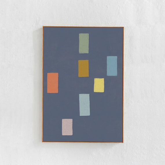 Abstract Rectangles, Muted Colors Wall Art Print