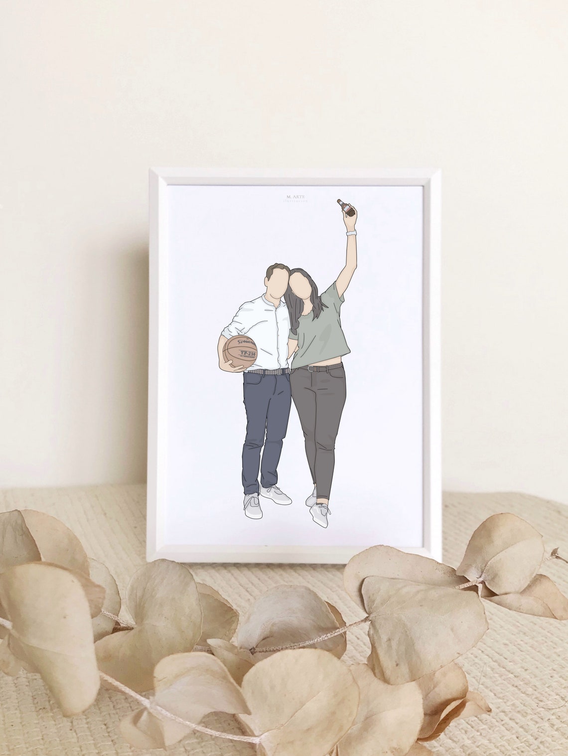 Couple Portrait Illustration Custom Portrait Couple Loved One Portrait Custom Drawing Couple Personalized Illustration Portrait Custom