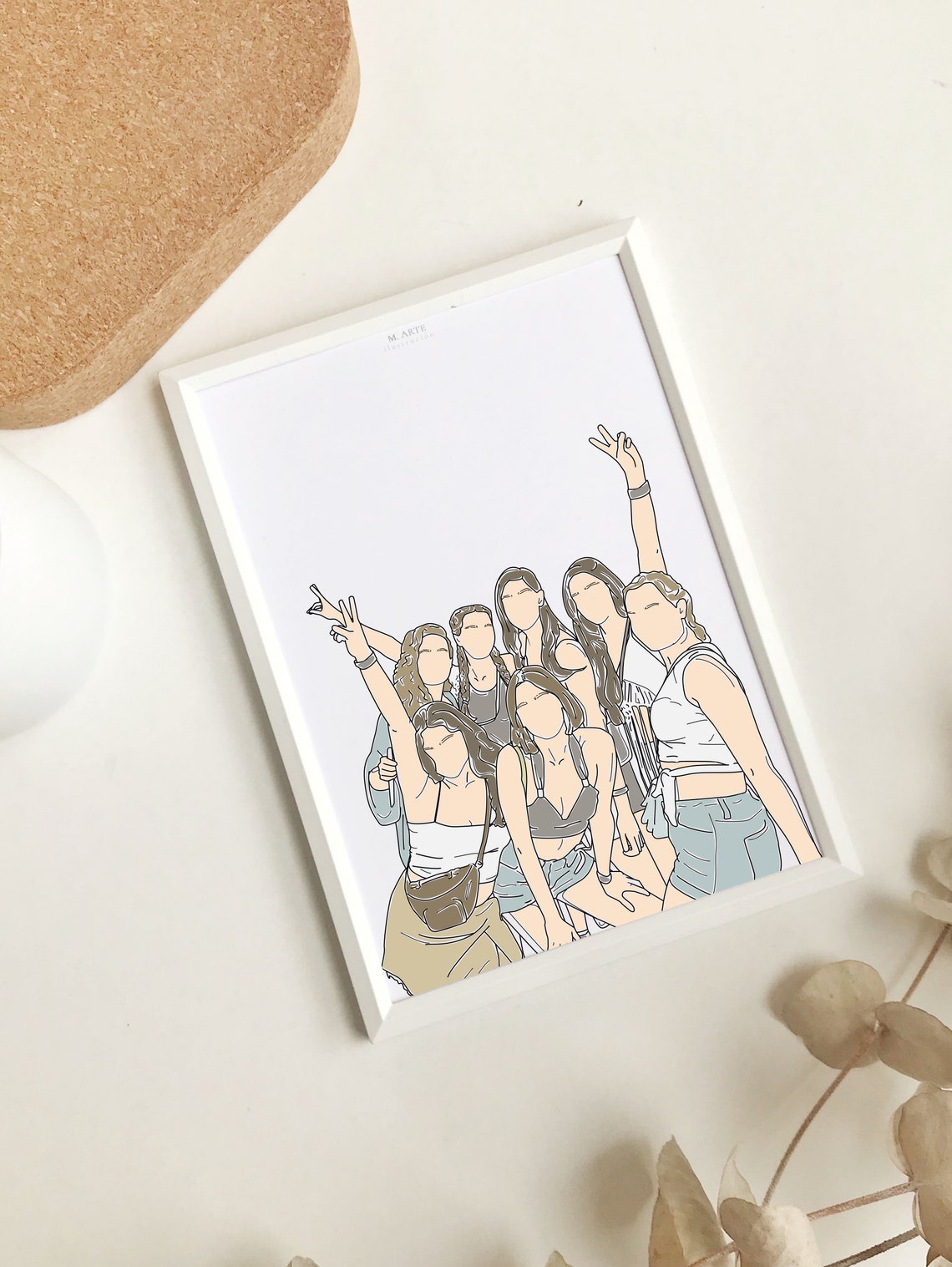 Personalized Illustration Portrait Best Friend Png Best Friend Portrait Best Friend Bday Female Friend Gift Soul Sister Gift Custom - Image 3