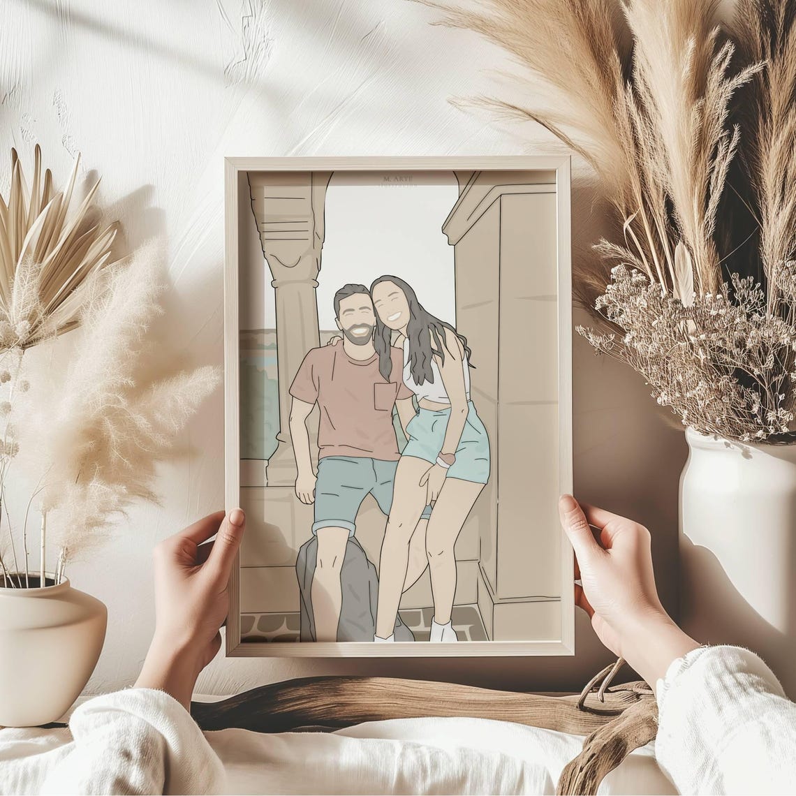 Custom Portrait Of A Couple From Photo Personalized Art For Wedding Gift Unique Gift For A Loved One - Image 2