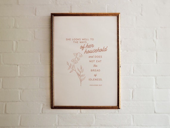 Proverbs 31 27 Bible Verse Wall Art Christian Mothers Day Gift Modern Art For Home Decor Scripture Print Famous Bible Verses Encouragement