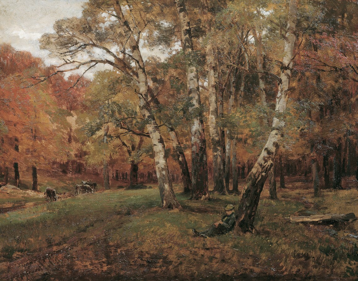 Vintage Fall Landscape Art Print, Antique Autumn - Image 3