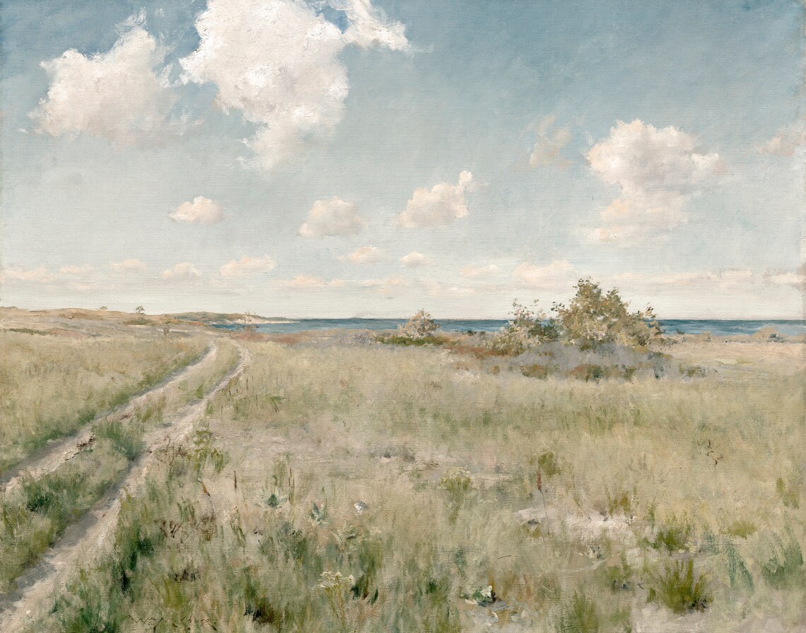 Vintage Meadow Landscape Art Print, French Country - Image 3