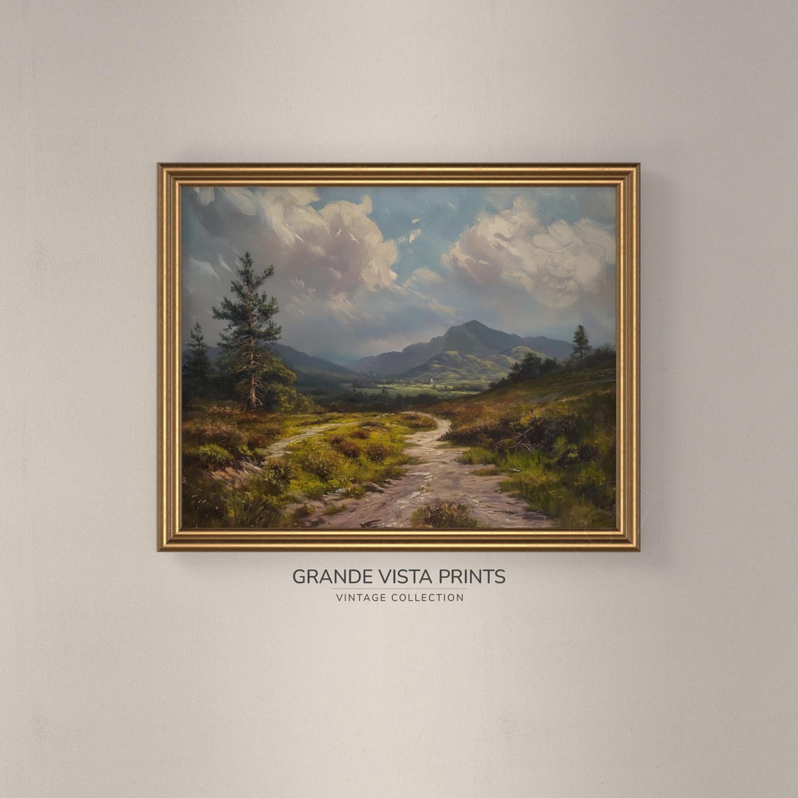 Highland Dirt Path Through Moor Toward Pine Mountain Afternoon Poster - Image 3