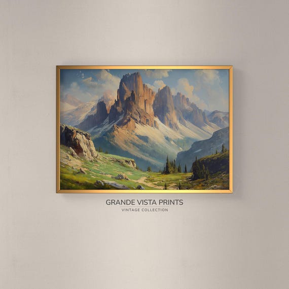 Spring Mountain Landscape Painting Mountain Art Print Gv4066