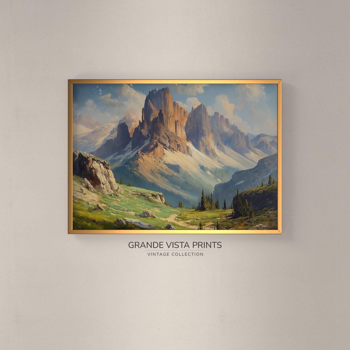 Spring Mountain Landscape Painting Mountain Art Print Gv4066