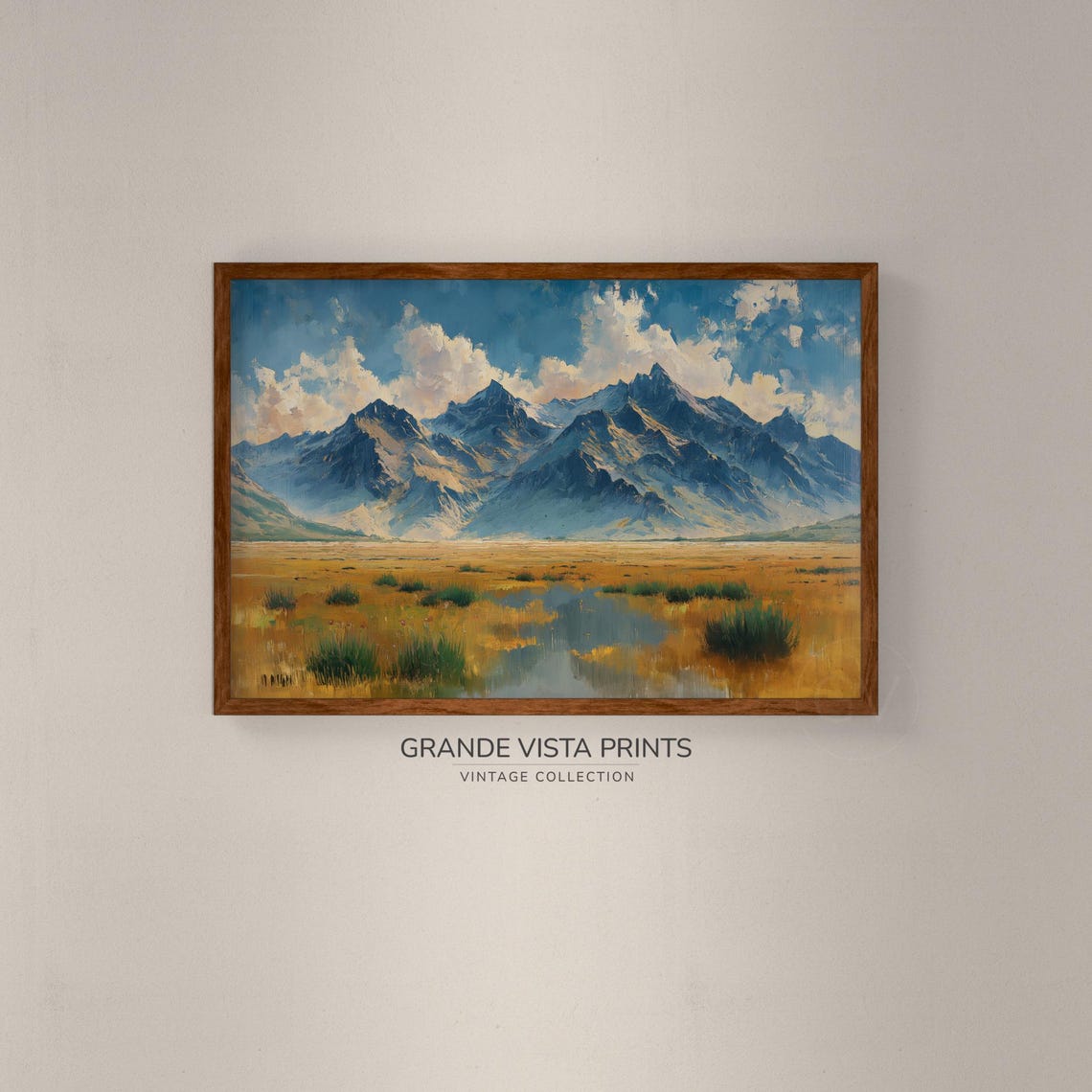 Mountain Steppe Landscape Painting Mountain Landscape Wall Art Gv4060 - Image 2